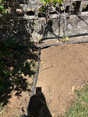 Riego por goteo en jardín
